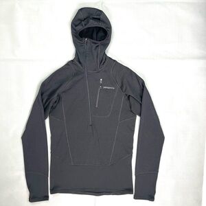 Patagonia R1 Polartec Hoodie Waffle Grid Fleece 1/2 Zip Pullover Black Men's XS